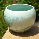 京焼 清水焼 花結晶お茶呑み茶碗 緑単品