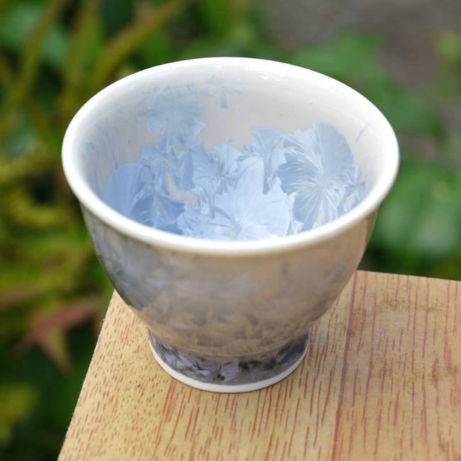 京焼 清水焼 花結晶酒盃 銀藤縁ぞり 陶あんの紹介画像2