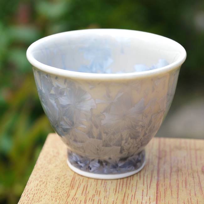 京焼 清水焼 花結晶酒盃 銀藤縁ぞり 陶あんの紹介画像3