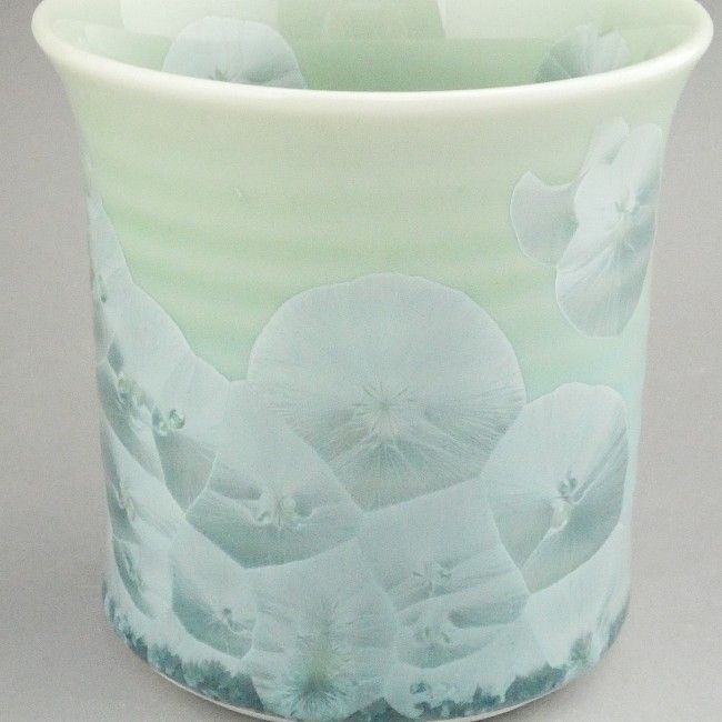 京焼 清水焼 花結晶焼酎杯 陶あん 緑の紹介画像2
