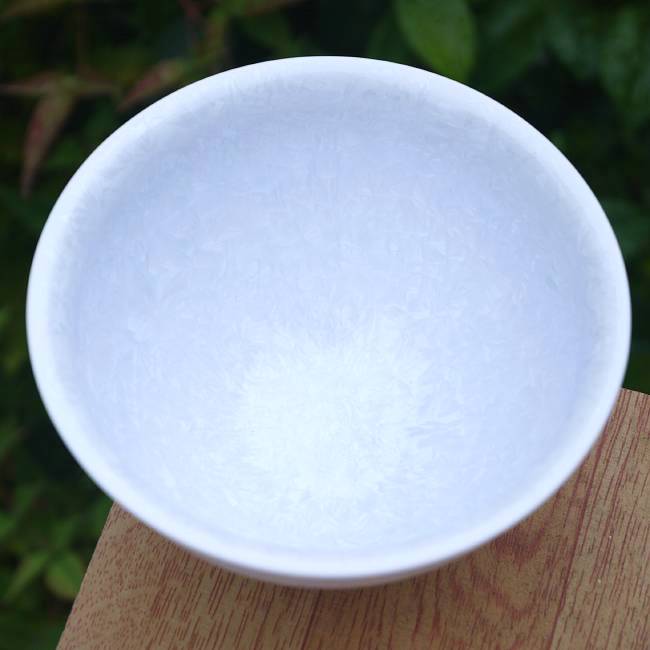 京焼 清水焼 花結晶抹茶茶碗　陶あん 白