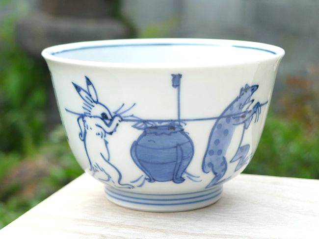 京焼 鳥獣戯画汲出碗　芳山　（瓶）単品