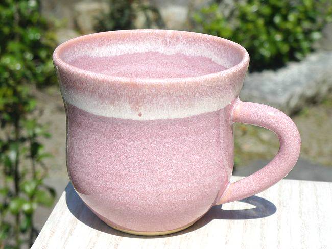 京焼 清水焼 ピンクマグカップ　林山のサムネイル