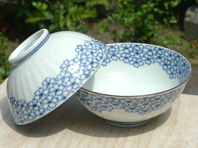 京焼 清水焼 桜詰縁夫婦茶碗　芳山
