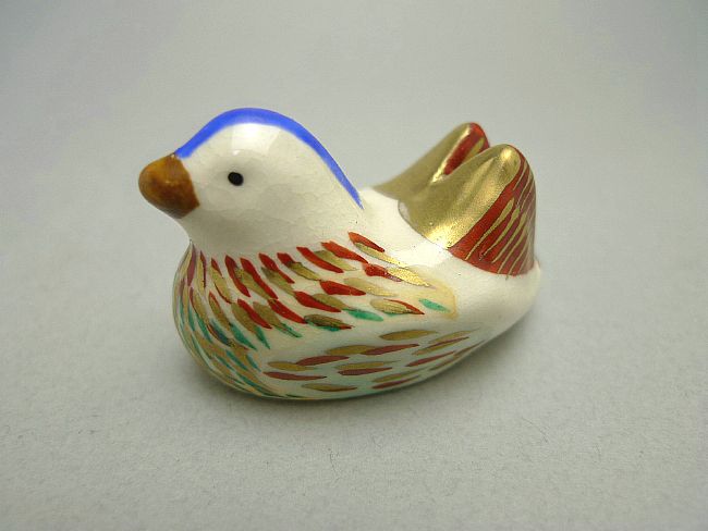 京焼 清水焼 箸置き　色絵おしどり　単品のサムネイル