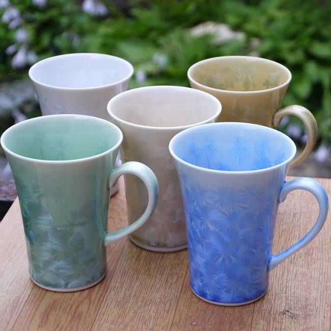 京焼 清水焼 花結晶マグカップ揃え 陶あん