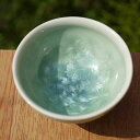 京焼 清水焼 花結晶ぐい呑 陶あん 緑