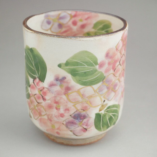 京焼 清水焼　京あじさい湯のみ　俊山　小