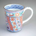 京焼 清水焼 赤絵捻古紋手付湯呑 昭阿弥