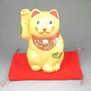 京焼 清水焼 招き猫楽置物 楽入 (松竹梅黄)(3)
