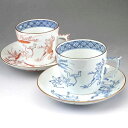 京焼 清水焼 染赤高山寺ペアコーヒー碗皿セット 貴