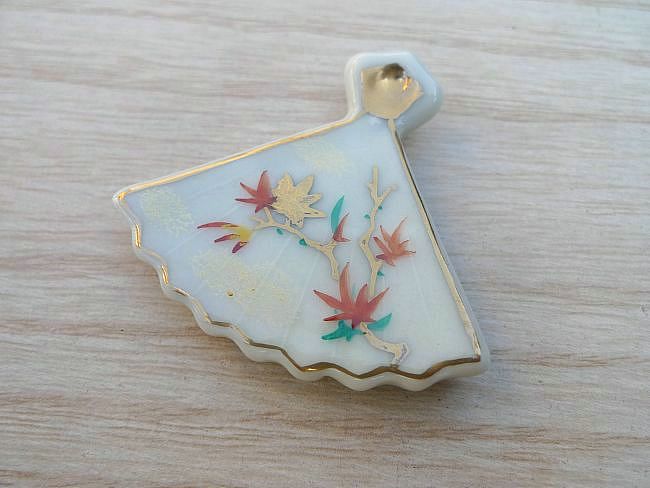 京焼 清水焼 扇秋草箸置き 紅葉単品の紹介画像2