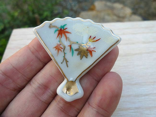 京焼 清水焼 扇秋草箸置き 紅葉単品の紹介画像3