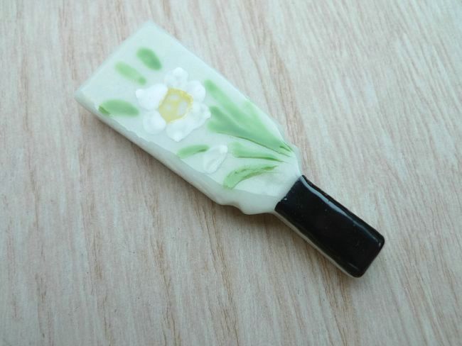 Flower - 京焼 清水焼 箸置き　羽子板新春草花 水仙単品