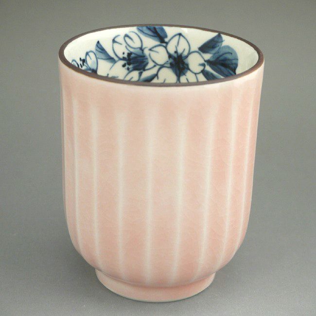京焼 清水焼　交趾さくら湯呑 陶あん　小ピンク