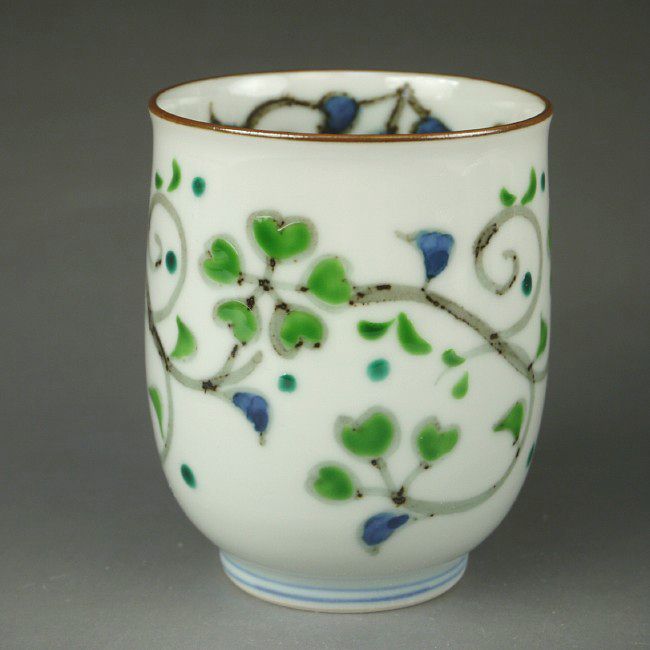 Rakuten - 京焼 清水焼　花唐草湯呑　陶遊　大