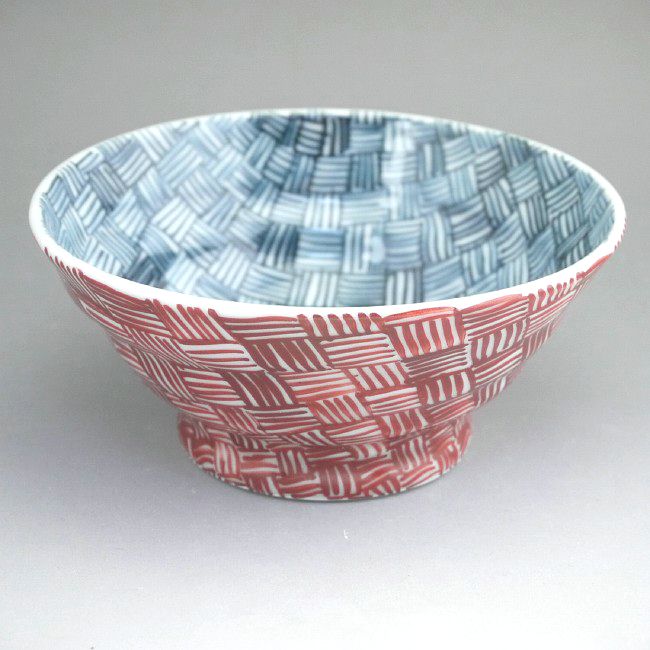乐天商城 - 京焼 清水焼 染赤網代ご飯茶碗　六斎　小