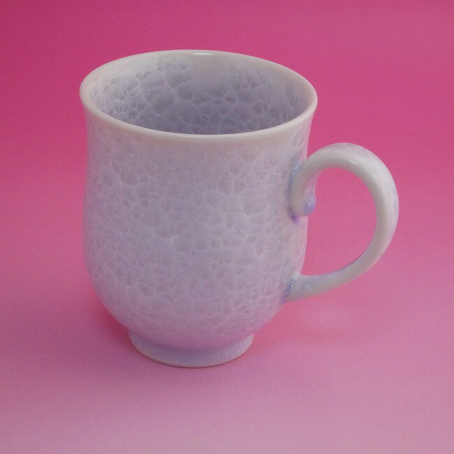 京焼 清水焼　花結晶マグカップ　紫　陶あん