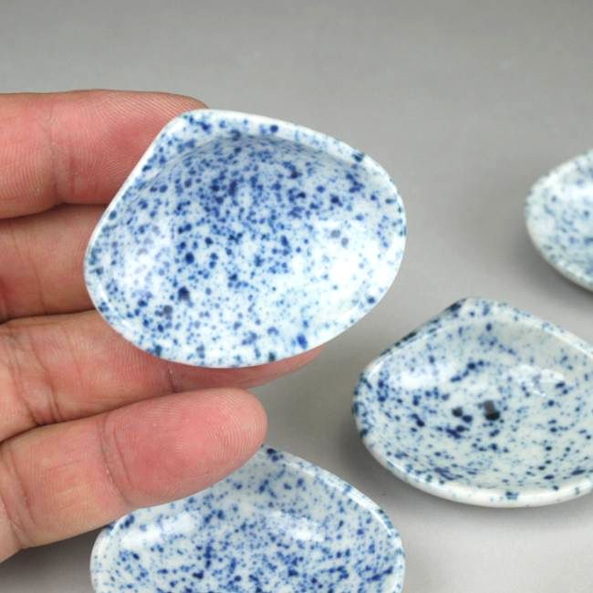 京焼 清水焼 吹墨はまぐり箸置きセット　芳山 3