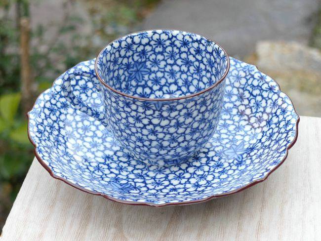 京焼 清水焼 雲錦詰デミタス碗皿　孝峰のサムネイル