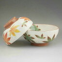 京焼 清水焼 白掛紅葉夫婦茶碗 陶あん