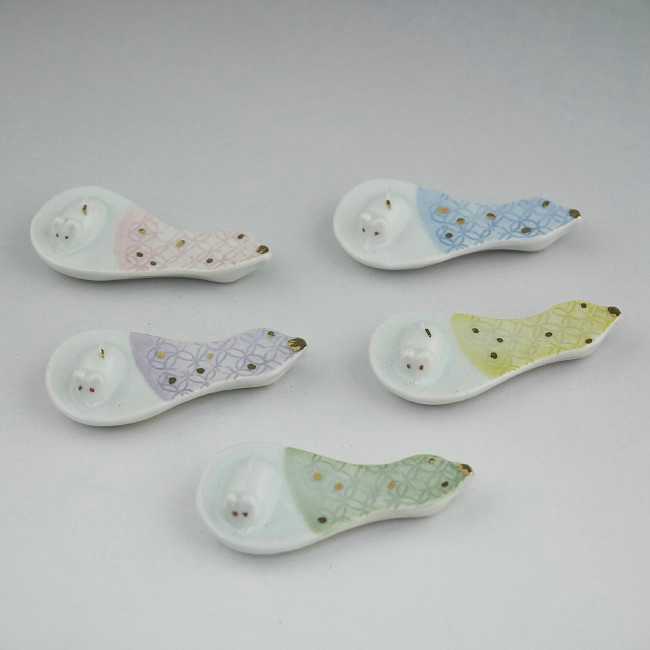 京焼 清水焼 干支子ひさご五色箸置きセット 大日