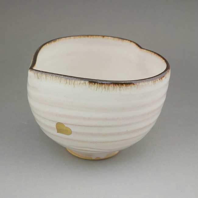 京焼 清水焼 ハート野点茶碗 良二