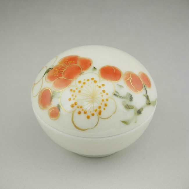京焼 清水焼 紅白梅ボンボニエール　陶あん