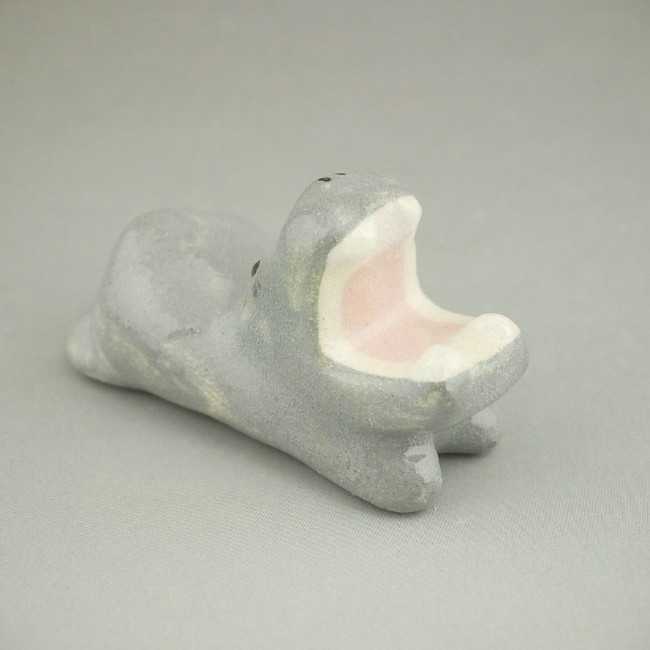 京焼 清水焼 カバ箸置き 楽入単品