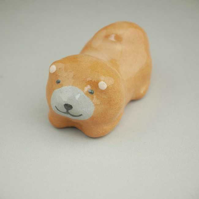 動物 - 京焼 清水焼 チャウチャウ箸置き　楽入単品