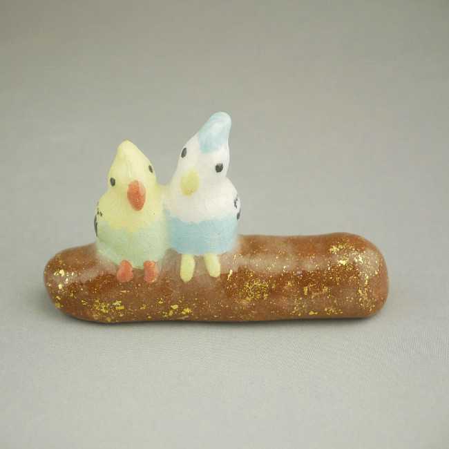 京焼 清水焼 インコ箸置き 楽入単品