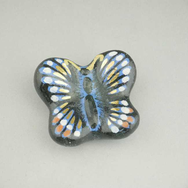 京焼 清水焼 黒蝶箸置き 楽入単品