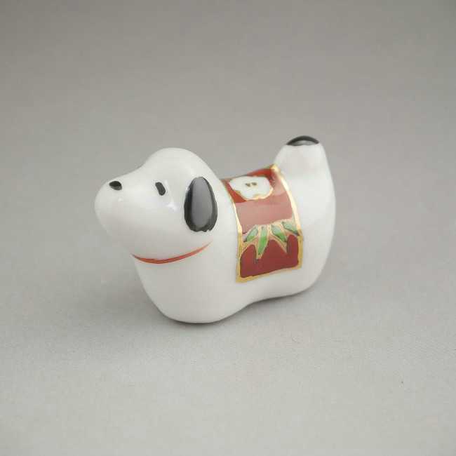 乐天商城 - 京焼 清水焼 干支戌松竹梅箸置き　紫泉　赤単品