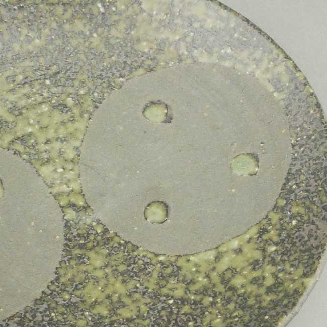 京焼 清水焼 灰緑丸5寸皿　単品　多屋嘉郎