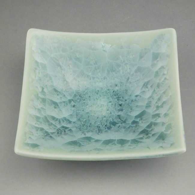 乐天商城 - 京焼 清水焼 花結晶三寸角皿　緑　単品