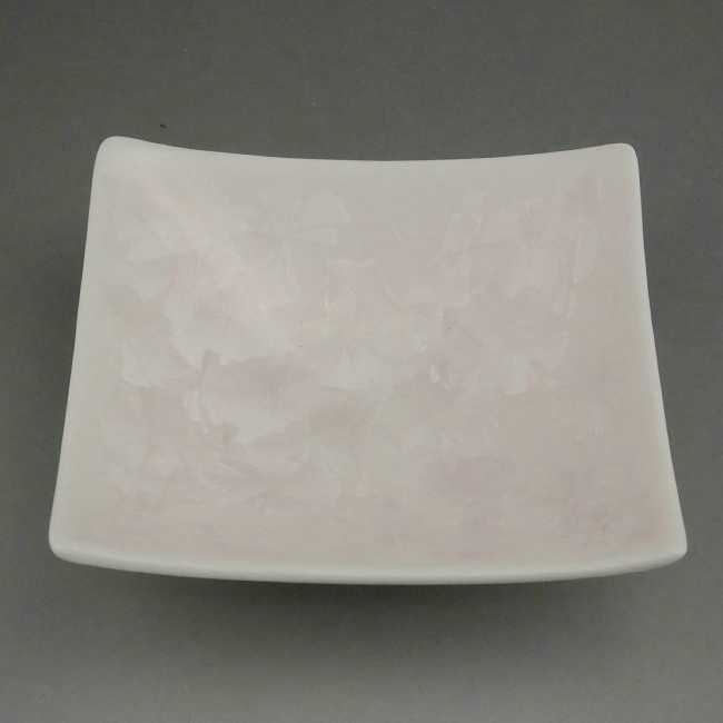 乐天商城 - 京焼 清水焼 花結晶三寸角皿　ピンク　単品