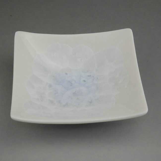 乐天商城 - 京焼 清水焼 花結晶三寸角皿　白　単品