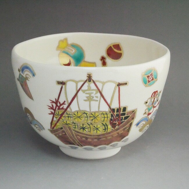 京焼 清水焼 宝船抹茶茶碗　桜谷