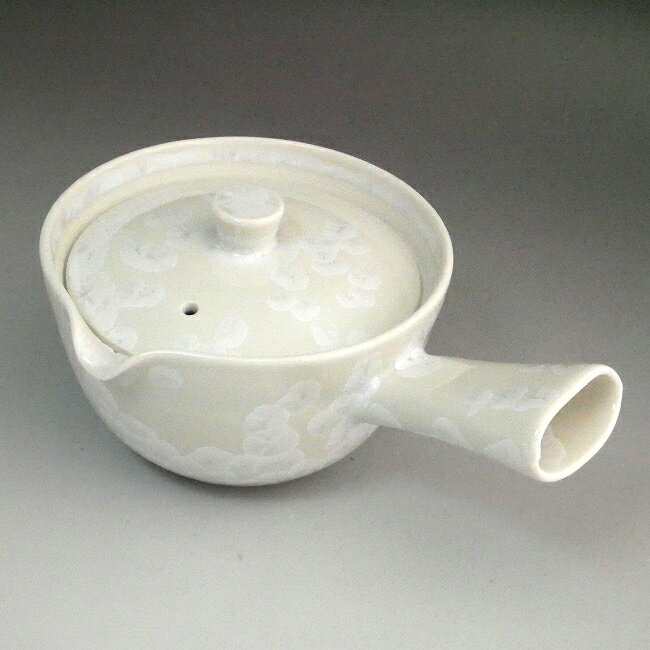 京焼 清水焼 花結晶急須　陶あん　白