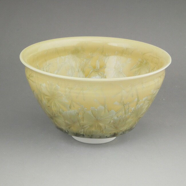 乐天商城 - 京焼 清水焼 花結晶抹茶茶碗　陶あん 黄