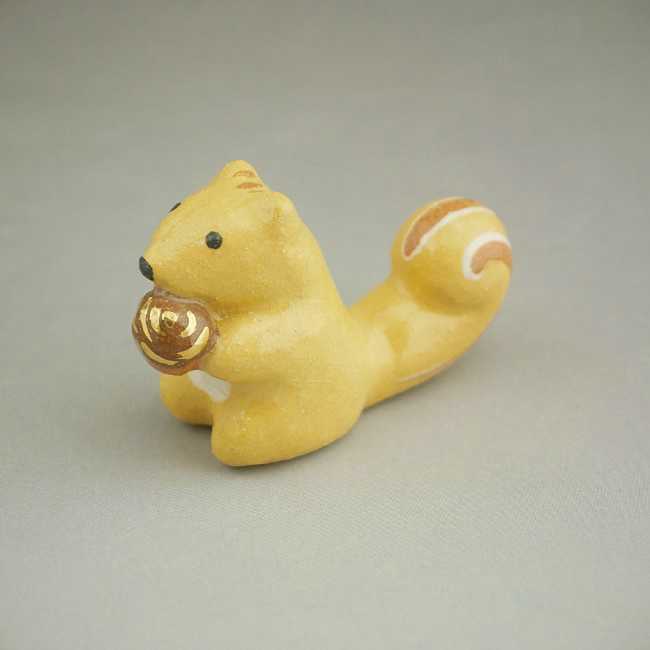 京焼 清水焼 リスどんぐり箸置き 楽入単品