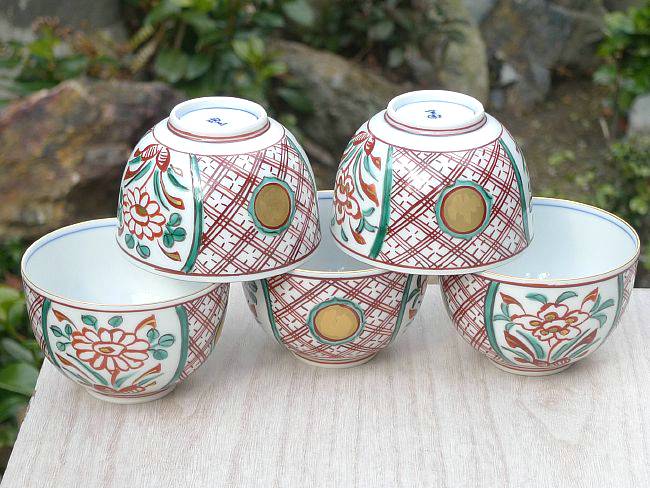 京焼 清水焼 赤絵汲出碗揃　陶玉のサムネイル