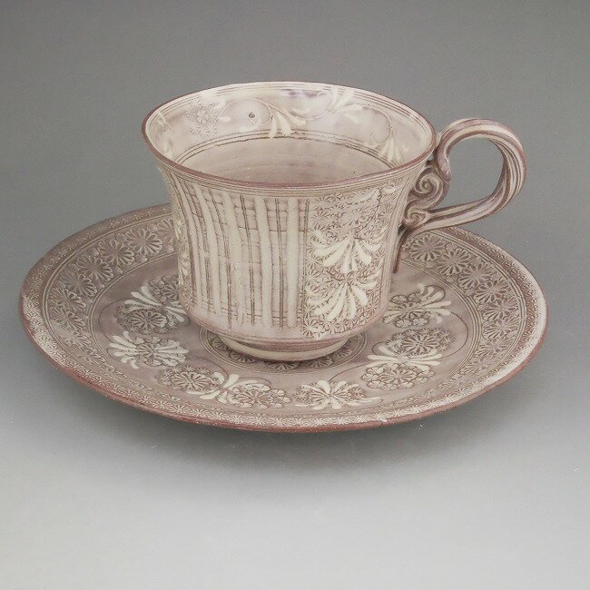 Kiyomizu Ware - 京焼 清水焼 セピアコーヒー茶碗　陶楽