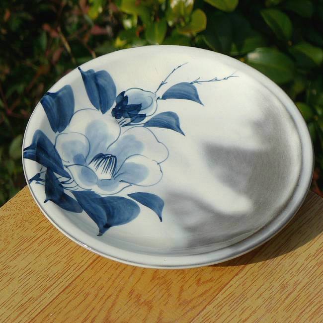 Sekisui - 京焼 清水焼　染付椿四寸皿　陶あん