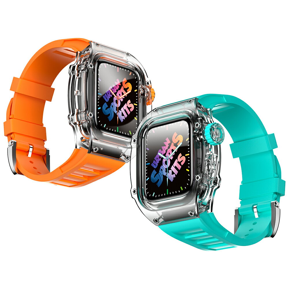 アップルウォッチ バンド メンズ ケース 一体型 Apple Watch カバー スポーツ おしゃれ かわいい クリア むれない series9 8 7 6 SE 5 4用 44mm 45mm siliconeband アウトドア ビジネス 保護 黒 青 赤 黄 グレー