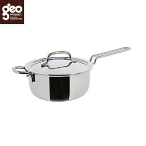 宮崎製作所 ジオプロダクト 片手鍋 18cm /日本製 国産品 ステンレス製 無水鍋 無水調理 余熱調理 高品質 高級品 機能的 オール電化 IH200V対応 15年保証 食育 機能的 全面7層構造 服部幸雄 送料無料