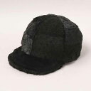 カシラ 【CA4LA　カシラ】PATCHY BALL CAP FF (BLK) / フェイクファーのあったかキャップ。