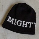 【Mighty Shine マイティシャイン】Logo beanie(BLACK)/ ちくちくしない!締め付けが少なく、かぶり心地がやわらかいシングルニット帽 ...