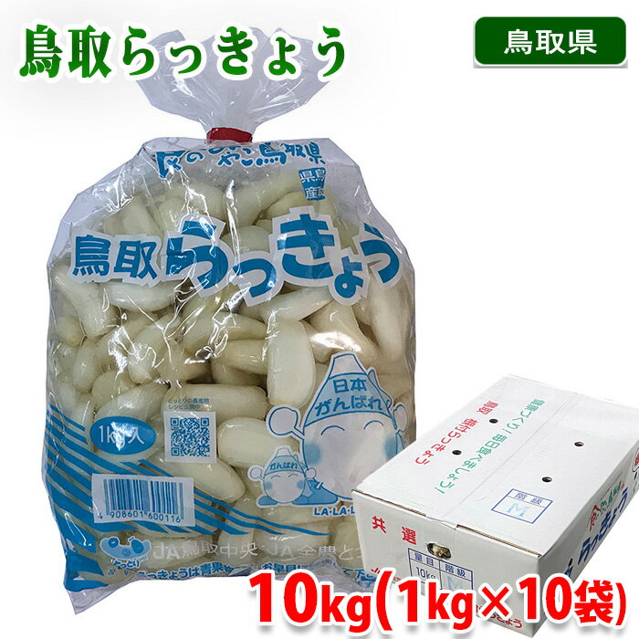 【送料無料】 鳥取県産　らっきょう　鳥取らっきょう （らくだ・洗い） 10kg （箱）