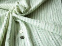 縞柄、綿生地　品番、XAR-17/GR(001) 幅68cm（手紡ぎ、草木染の手織り布）ストライプ、コットンナチュラル素材です。ハンドメイドにどうぞ。